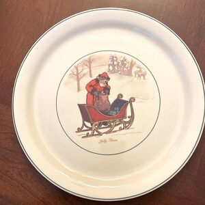 Hallmark Vintage Traditional Santa with Sleigh Platter 12”